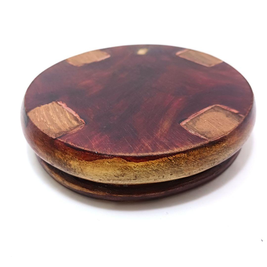 #7 高級彫刻 細密彫り 布袋様 置物 重量897g 唐木台付き