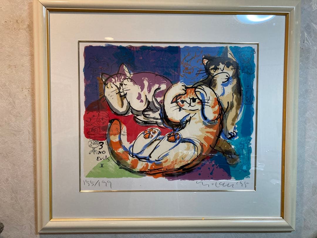 マイケル・ルー 縁起物 『見ニャイ　聞かニャイ　言わニャイ 』 箱　保証書付