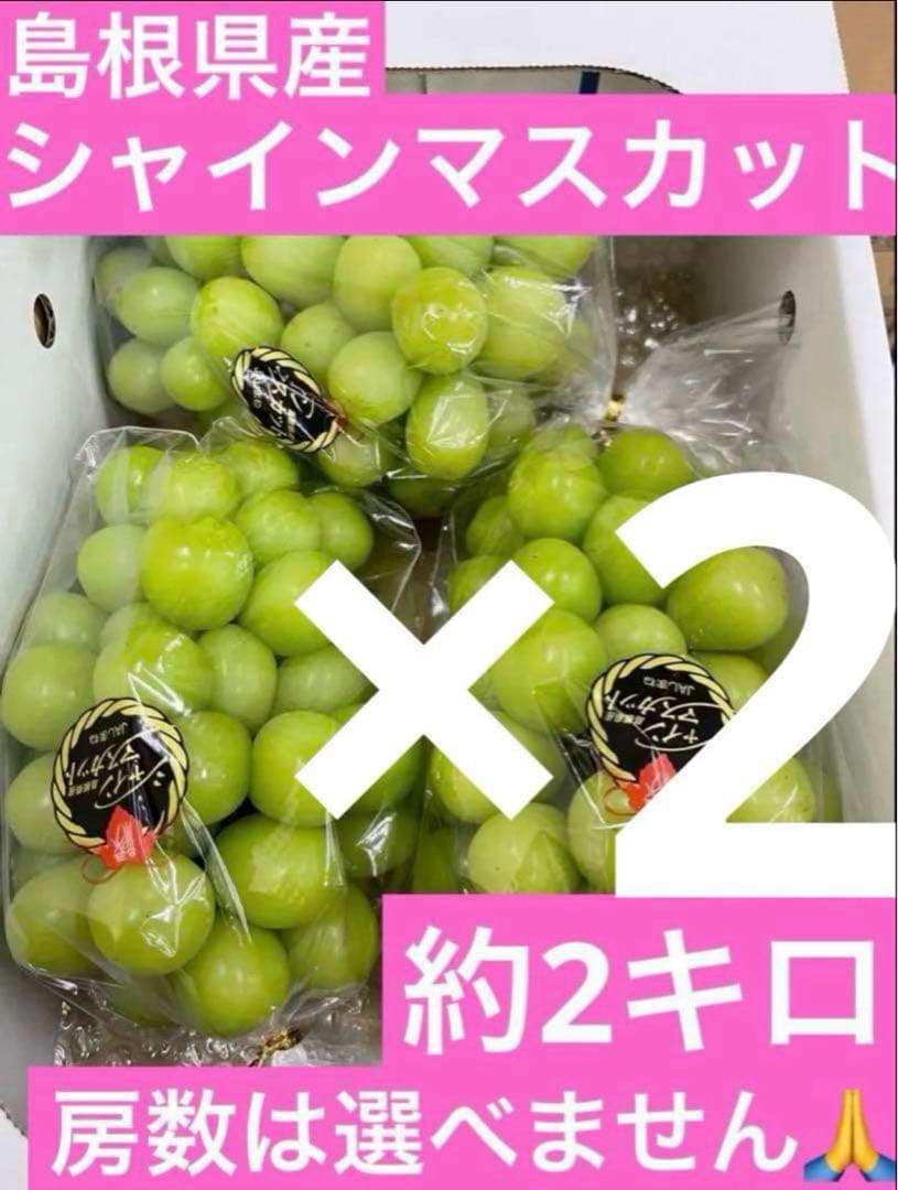 69【島根県産】シャインマスカット約2キロ(3〜5房)×2
