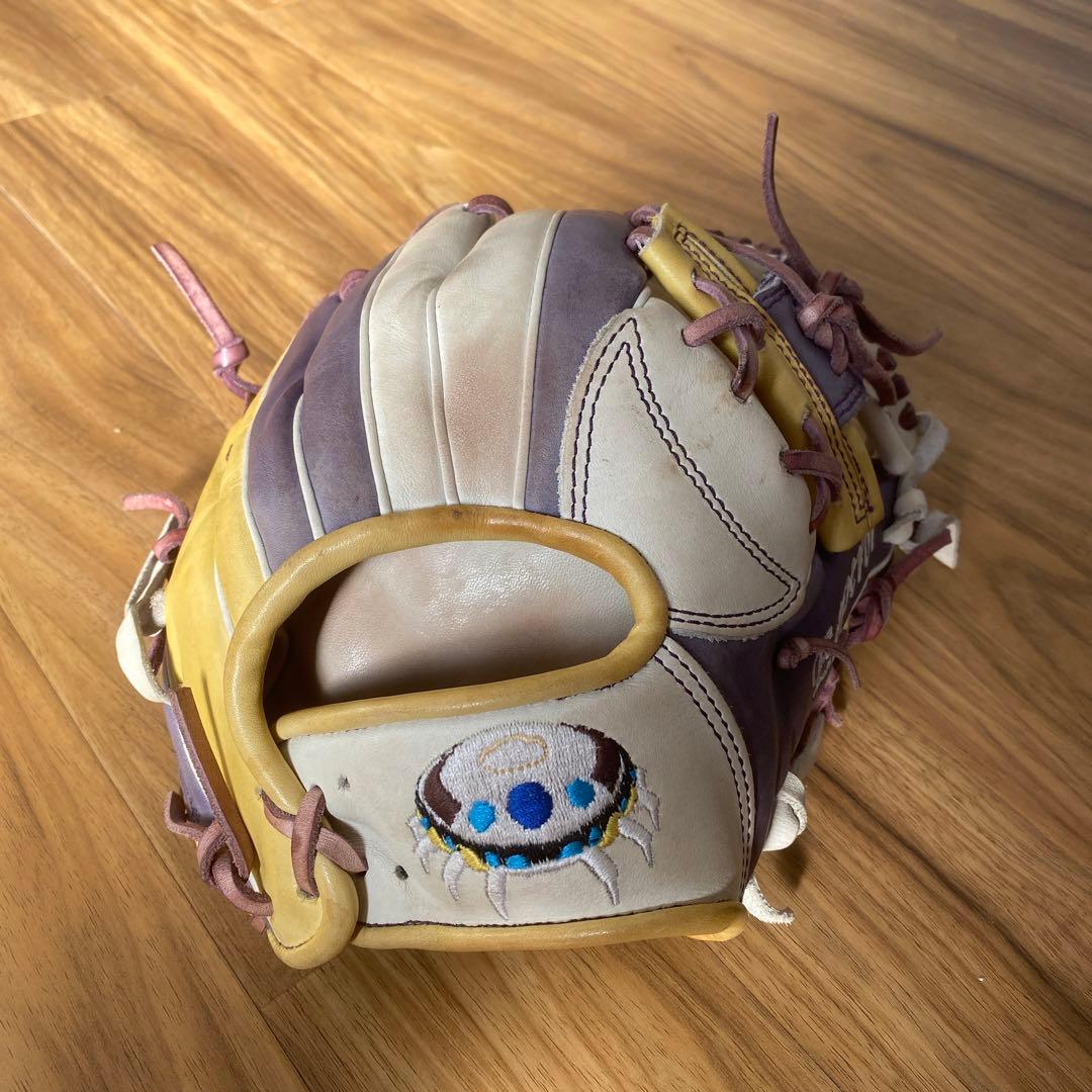 Emperor 硬式グローブ 紫/黄色　内野用