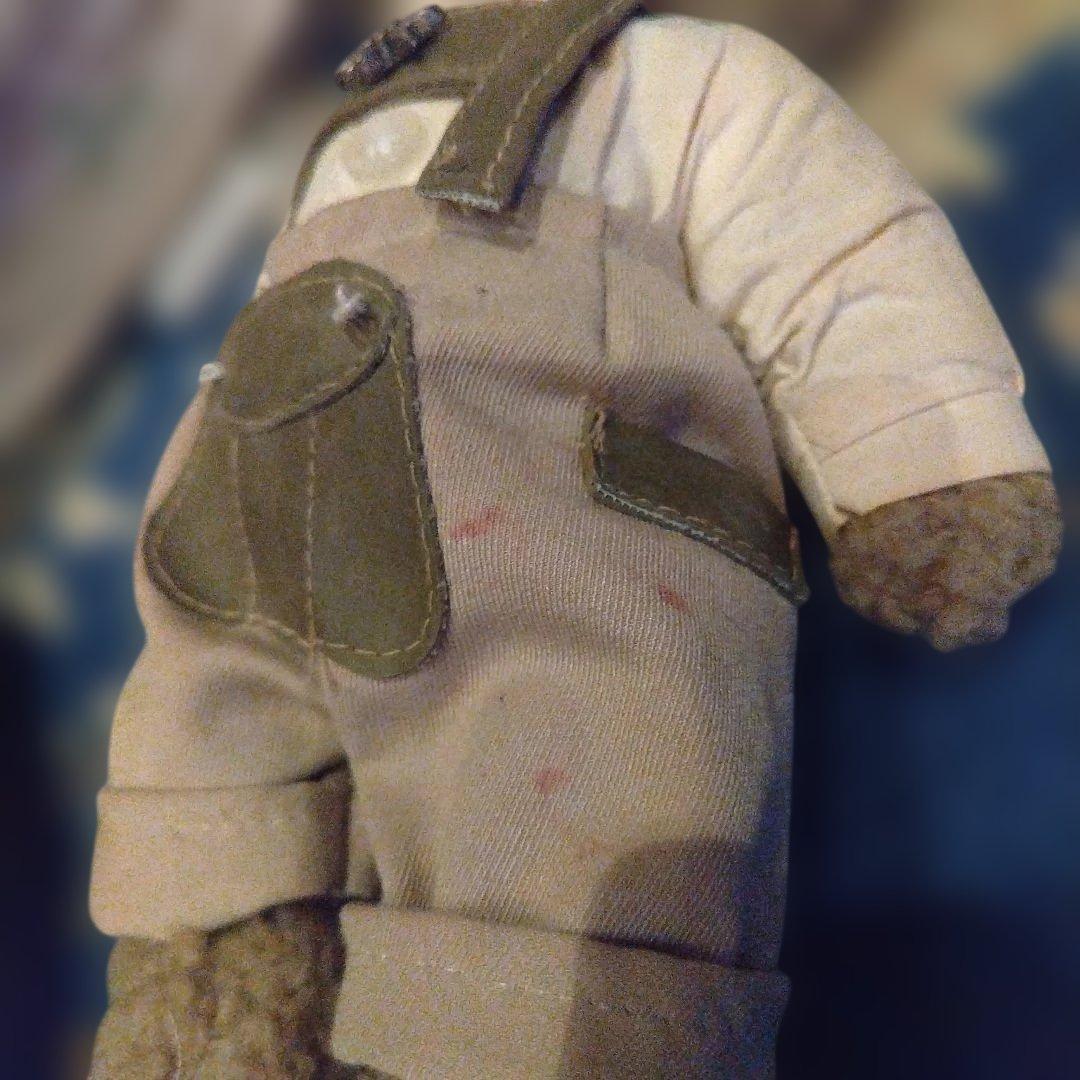 希少ヴィンテーテディベアジベージュのオーバーオールのぬいぐるみ