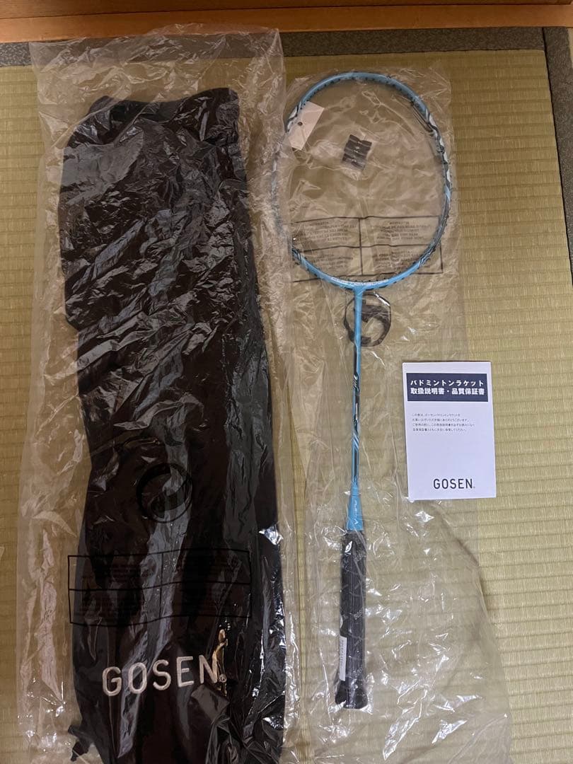 日本バドミントン専門店会オリジナル限定品　カスタムエッジPS 4u ゴーセン　青