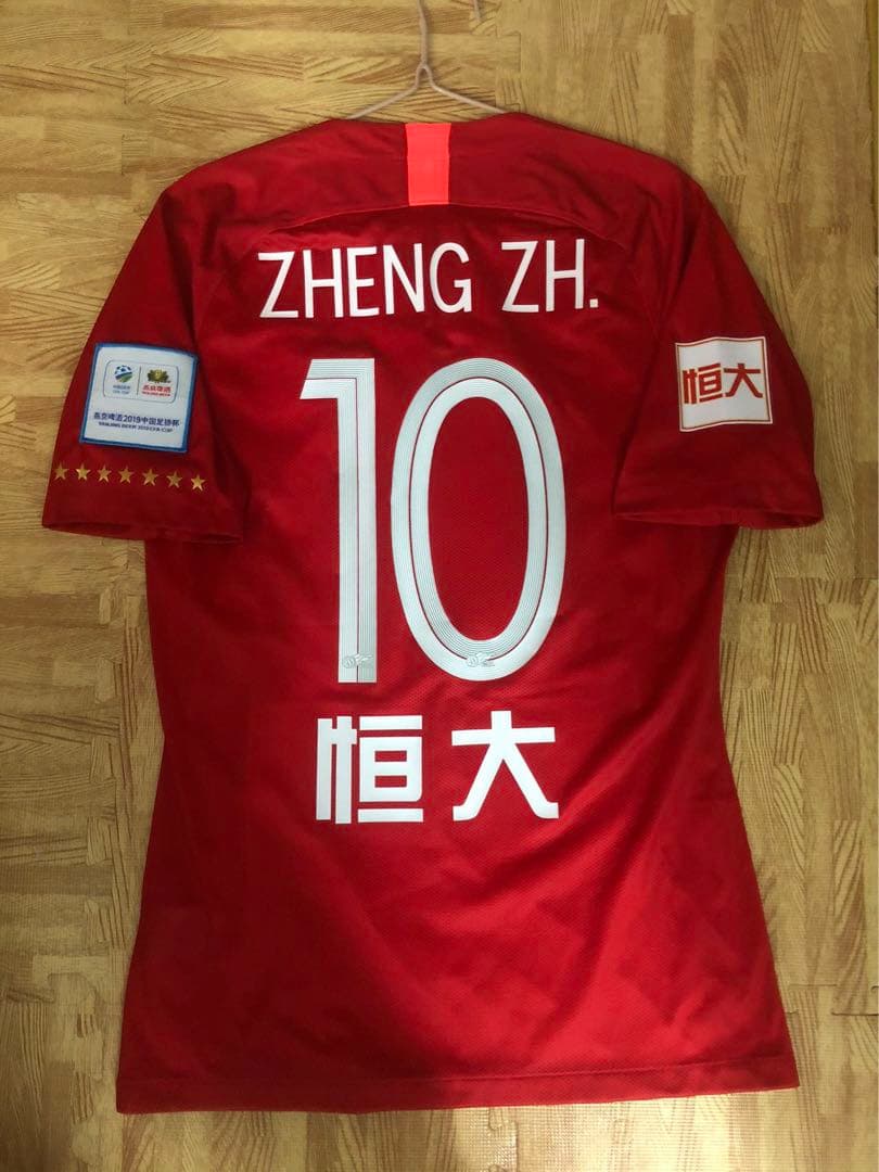 【選手支給品】2019年広州恒大CFAユニフォーム　10番鄭智選手