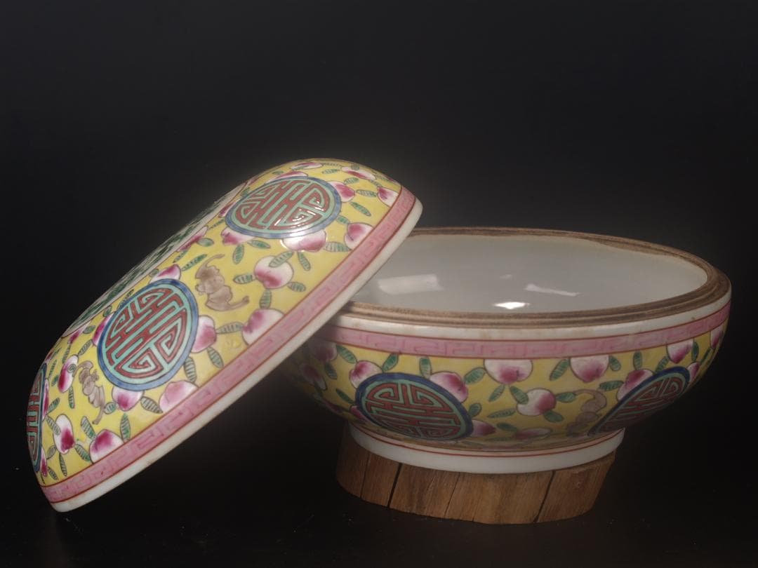 骨董市仕入れ　中国 清時代　在銘手描き置物 美術品 AK1069A1-3