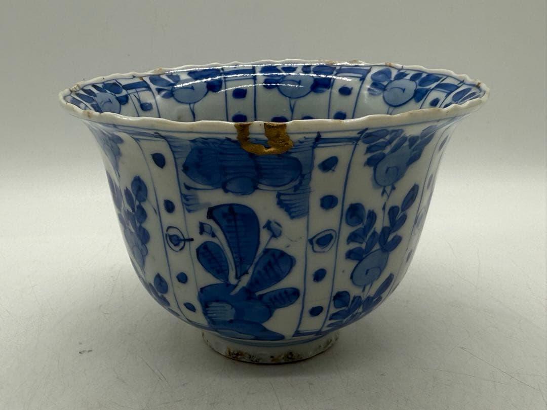 古染　花鳥紋鉢　芙蓉手　送料込み251105