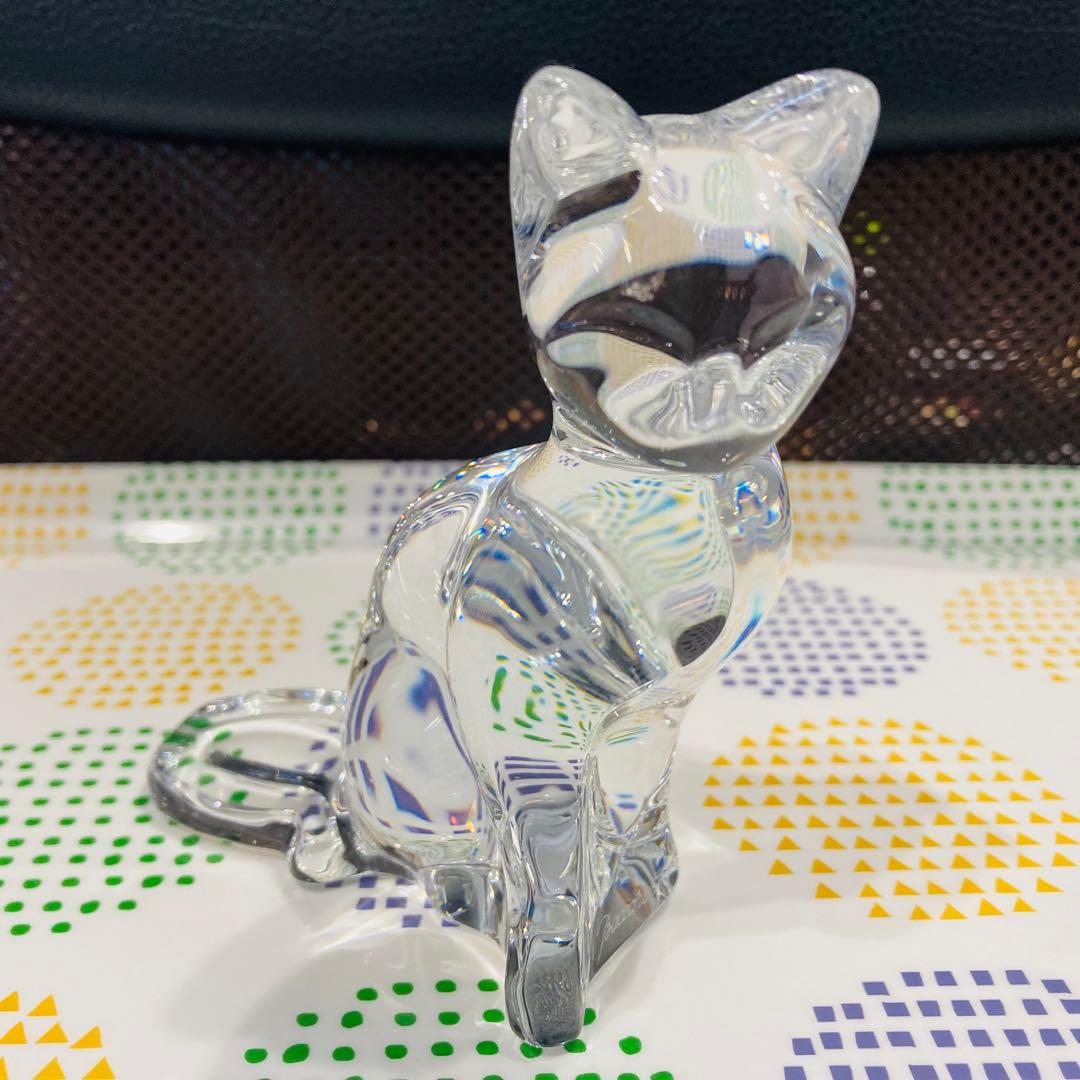 バカラ　baccarat クリスタルガラス 猫の置物 約10cm高　ブランド