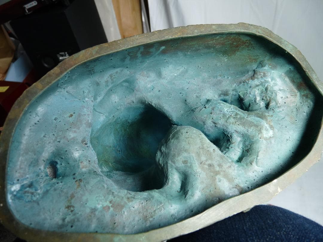 北村西望「知恩」ワンちゃん 犬 ブロンズ彫刻 ゴールド