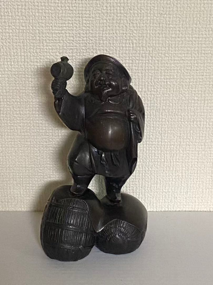 大黒天高岡銅器大黒様の置物材質／銅製21.5cm年代物 希少品