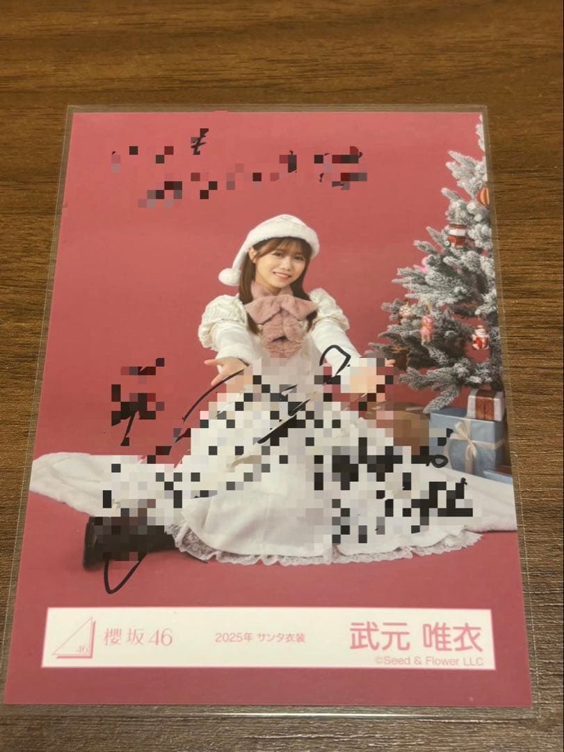 櫻坂46 武元唯衣 サンタ 直筆サイン　生写真　2025年