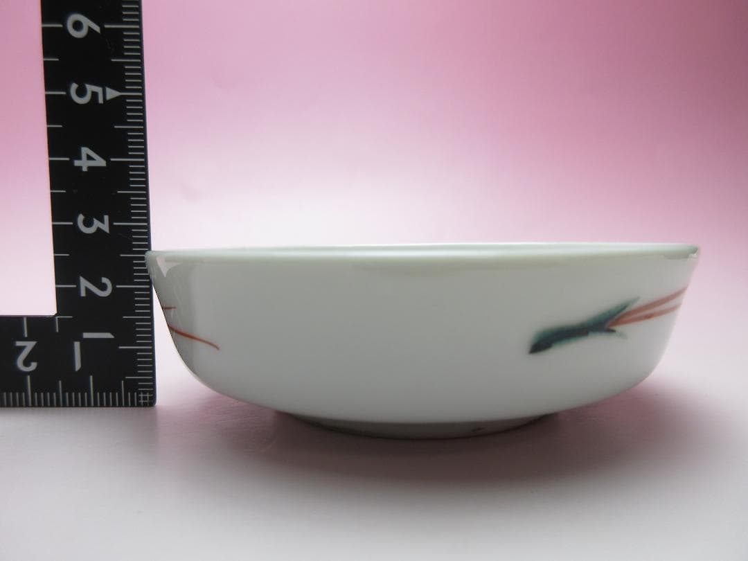 九谷 角福 赤絵 桃紋 豆皿 小皿 １０枚 MO70718