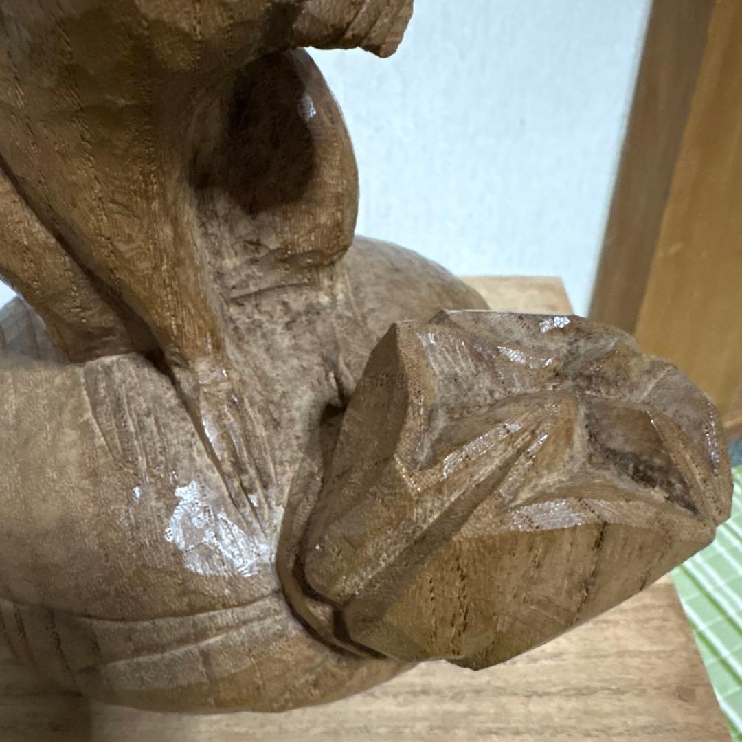 彫刻家　辻 志郎　子　ネズミ　木彫り　骨董品　工芸品　芸術　置物　オブジェ