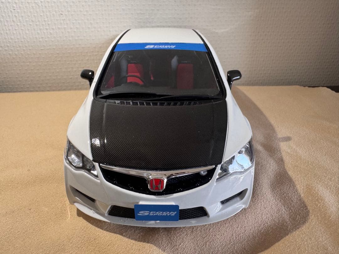 Spoon Civic Type R ミニカー ホワイト1/18