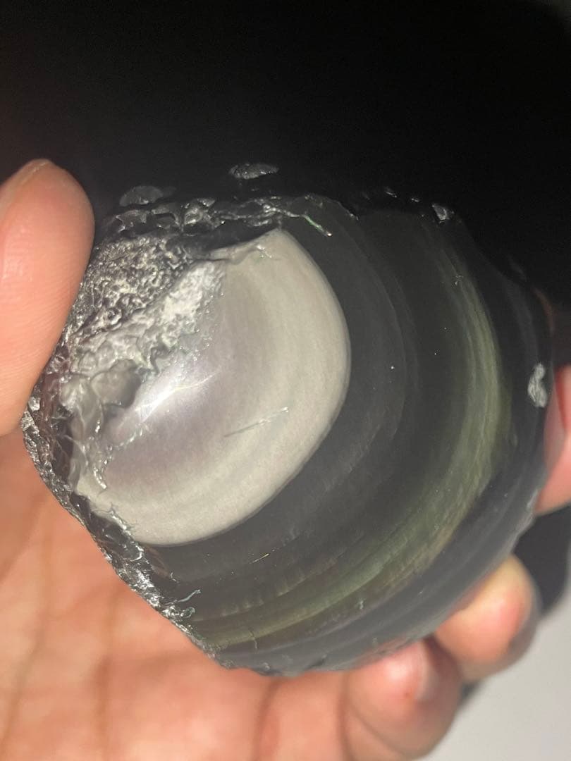 研磨品　十勝石玲瓏　両面磨き特級玲瓏　レインボーオブシディアン