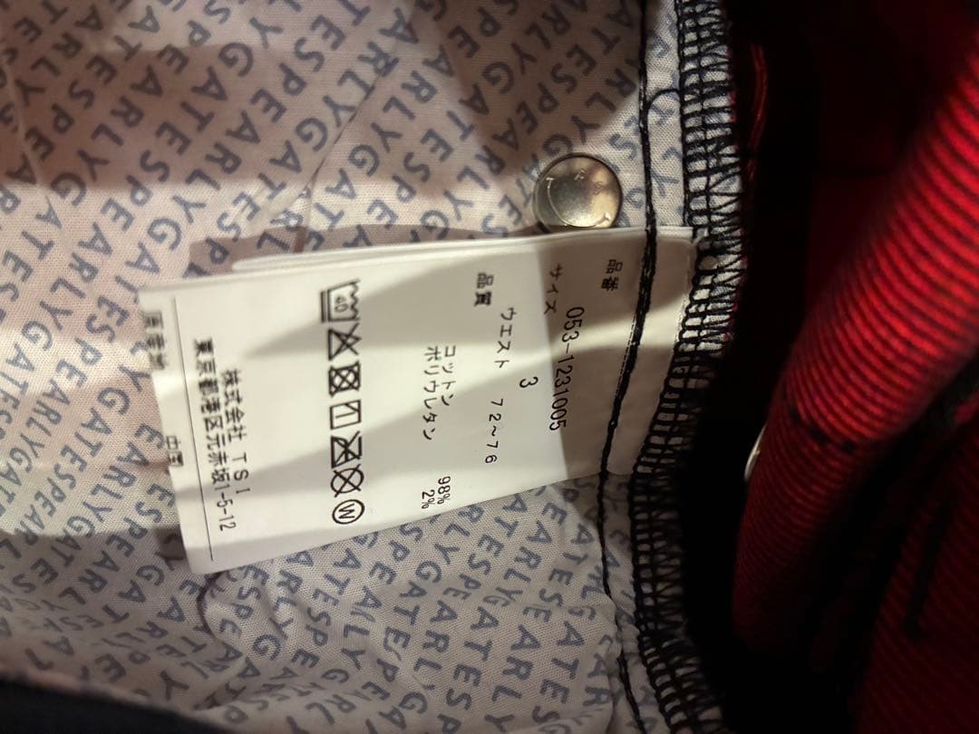 パーリーゲイツ　パンツ　赤黒チェック　サイズ3