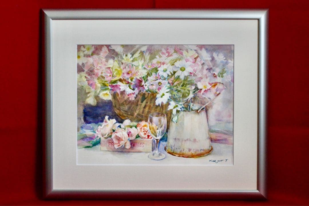 花乙女コレクション【滝田一雄　コスモスのある静物】購入金額より60％お値引き！！