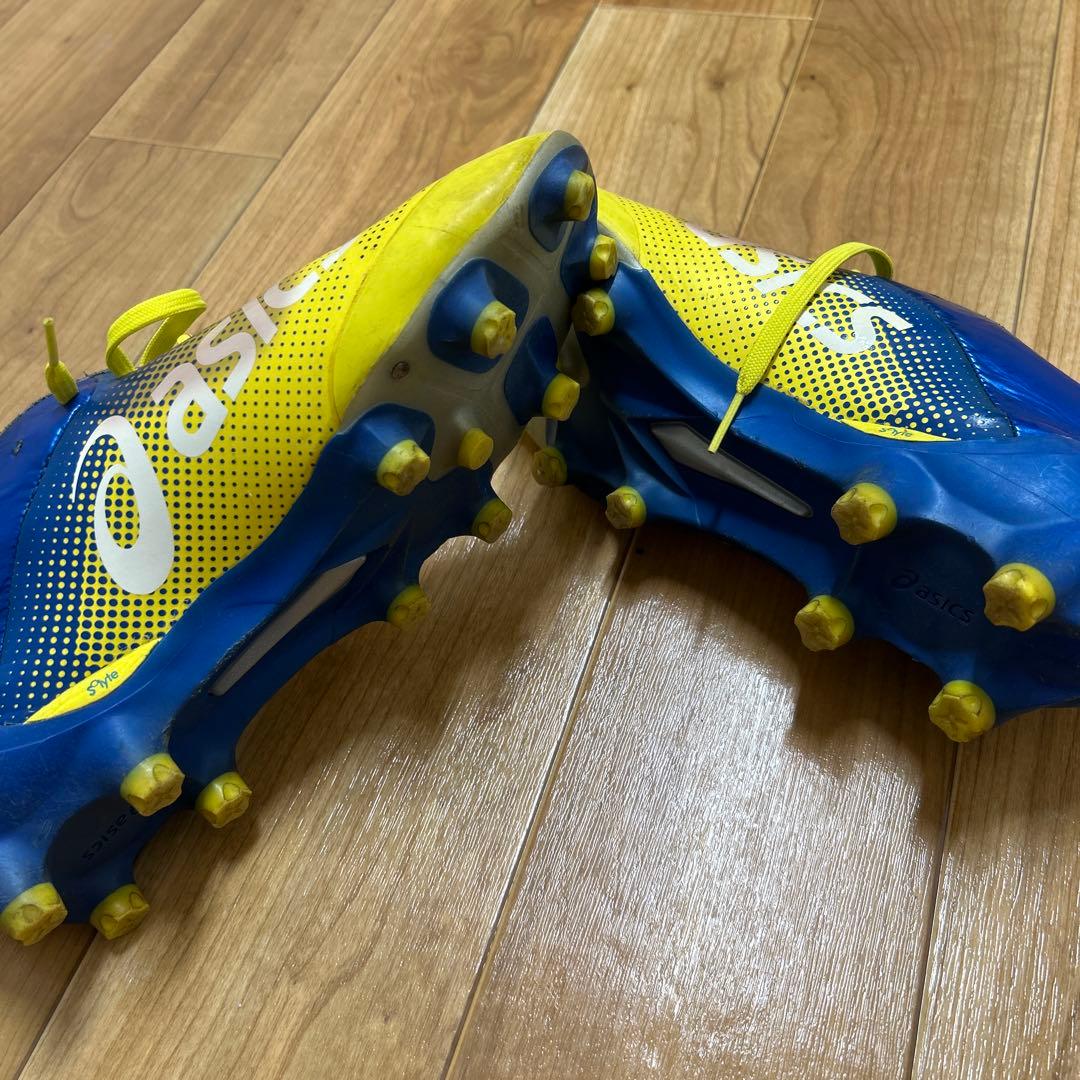 asics スパイクシューズ 青/黄