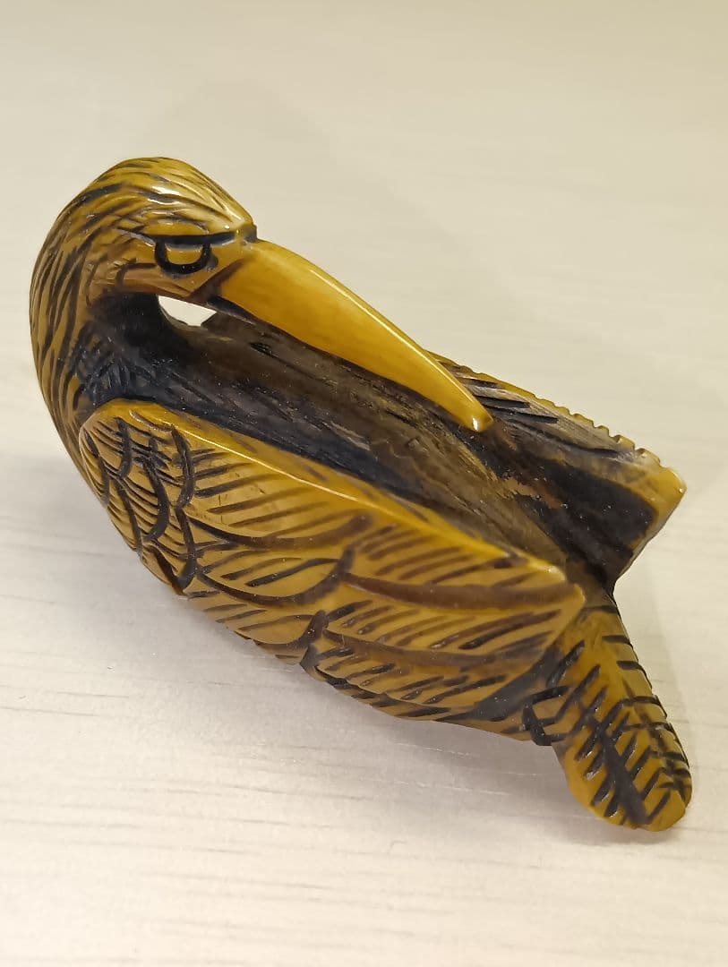 鹿角根付　在銘あり