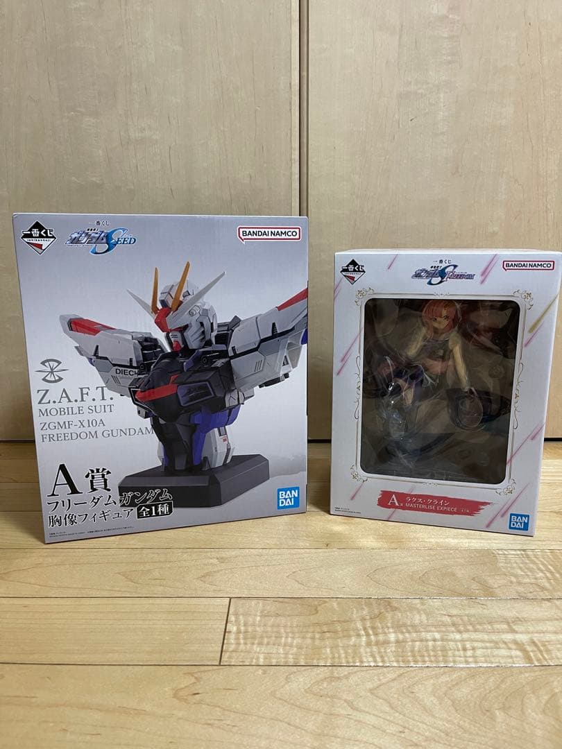 ガンダムSEED1番くじフリーダムガンダム胸像+ラクス・クライン未開封