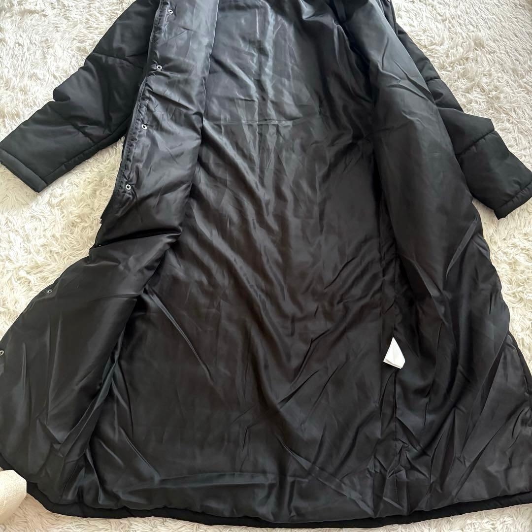 【カッパ／Kappa】ロング中綿コート フード付き ブラック LL ベンチコート