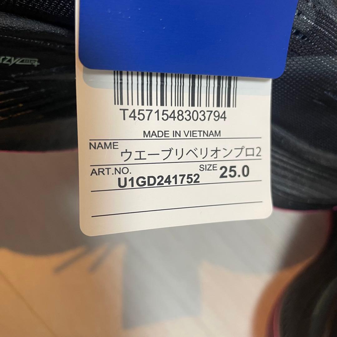新品未使用　ミズノ　ウェーブリベリオンプロ2 25.0センチ