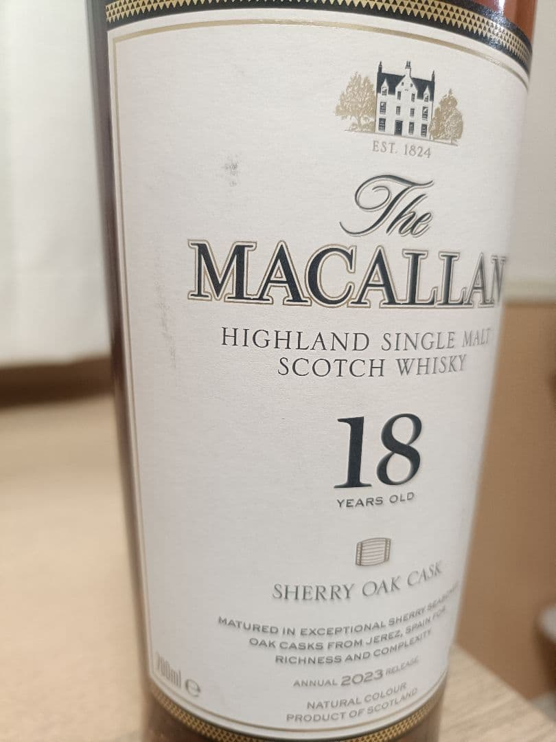 ウイスキー The Macallan 18 Years Old SherryOak Cask