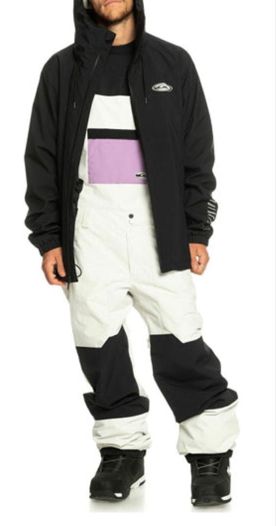 送料無料 新品 QUIKSILVER スノーウェア ビブパンツ L WHT