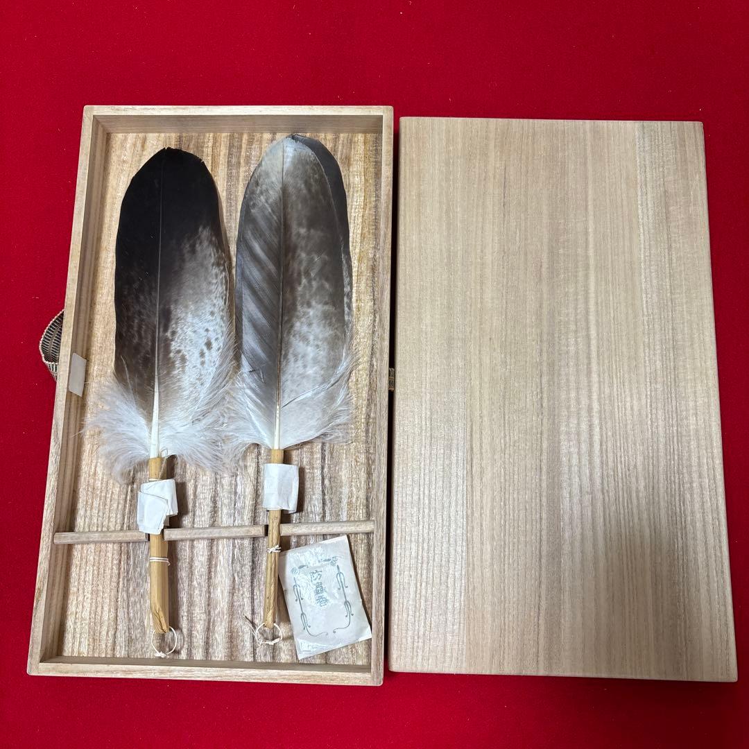 茶道具 羽根セット 木箱入り羽箒
