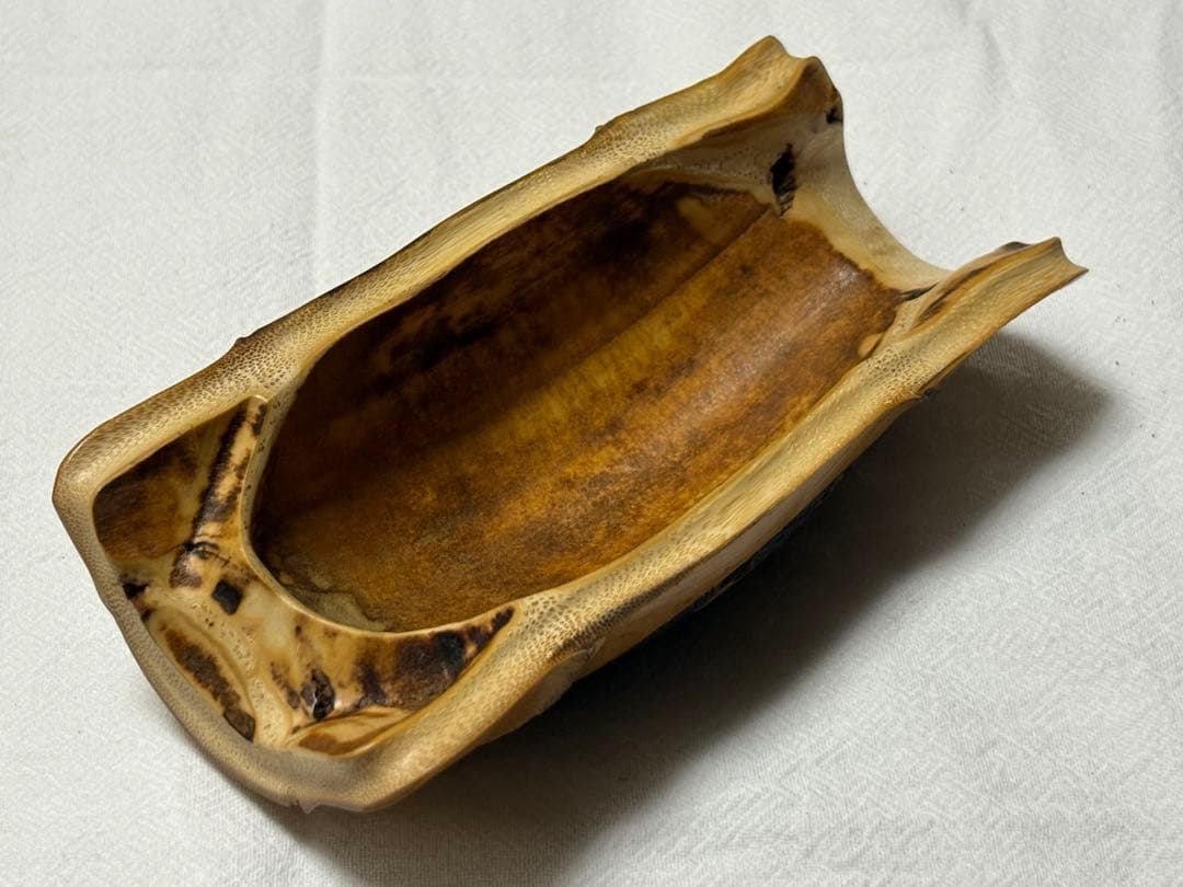 008山水、竹彫刻、竹工芸、茶則、茶合、煎茶、茶器、茶道具、日本茶、中国茶、茶