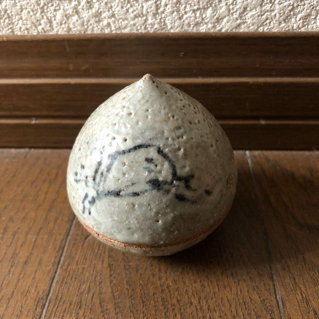 茶道具 相馬焼 絵馬 香合 鵬雲斎 顔 あり。