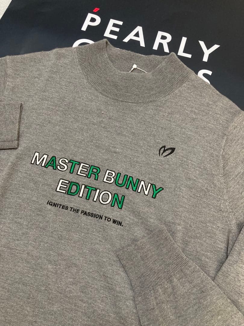 新品 パーリーゲイツ マスターバニー カシミヤ混 タートルネックニット(5)L