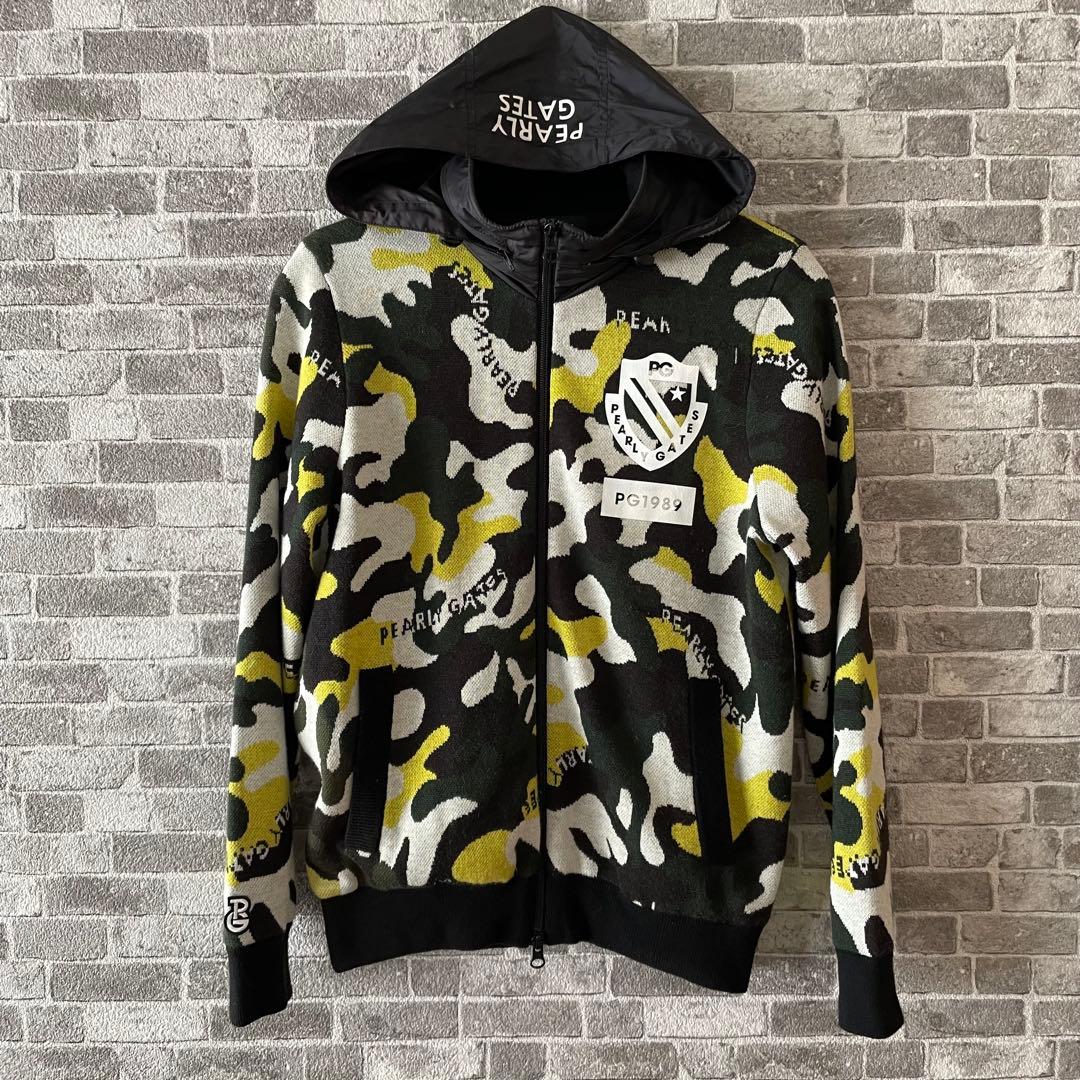 パーリーゲイツ 2way ニットブルゾン カモフラ サイズ0 レディース