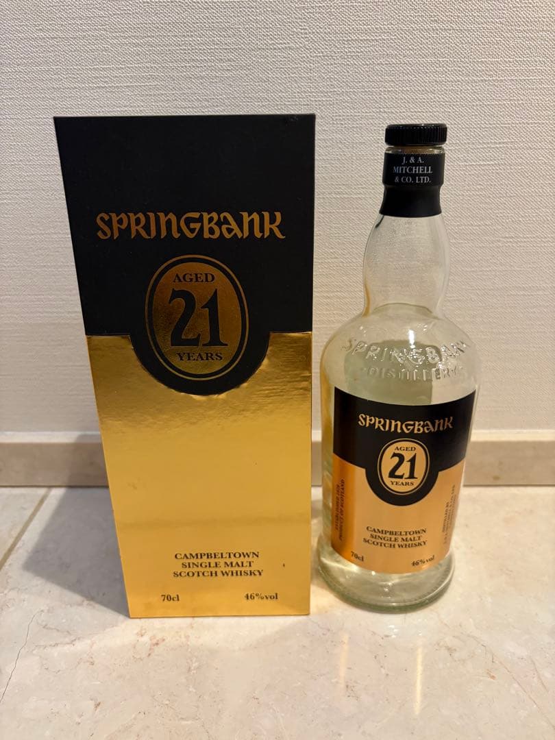 スプリングバンク21年　空瓶　空箱