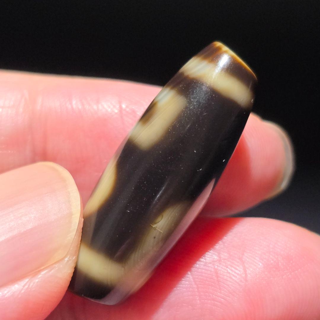 4 老礦天珠　特殊双天地靠山天珠　天珠　天然石　風水　ブレスレット　ネックレス