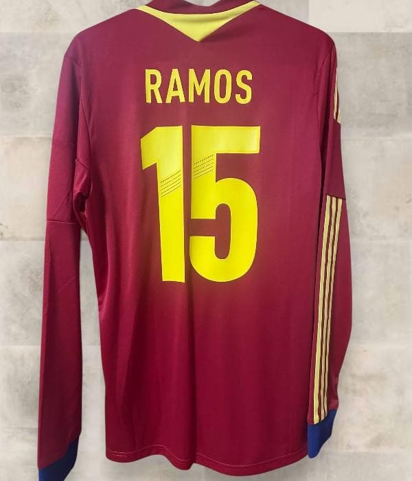 2013 スペイン 代表 ホーム 長袖 ユニフォーム 15番 ラモス