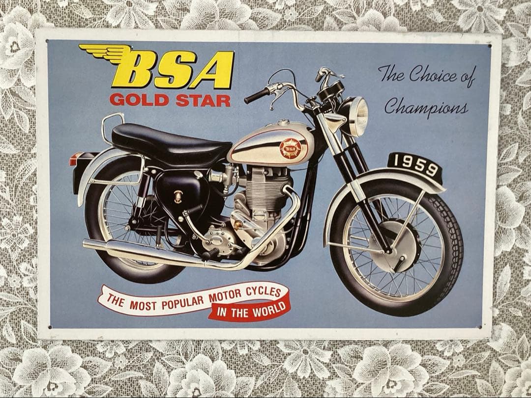 ￼￼ブリキの看板　ノートン　BSA ゴールドスター　ノートンドミネーター