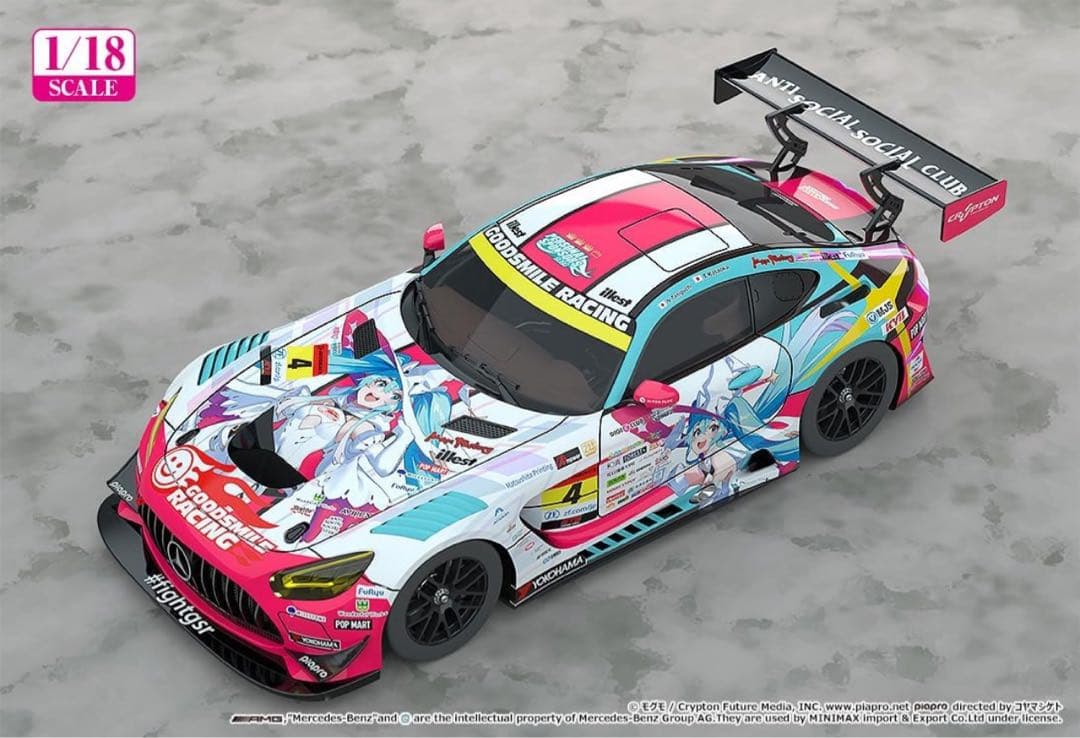 初音ミク GTプロジェクト 1/18 AMG 2024 開幕戦Ver. ミニカー