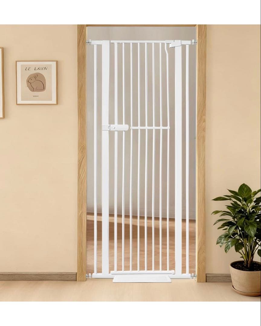安全ゲート　猫用　ペットドア 幅76cm 高さ140cm