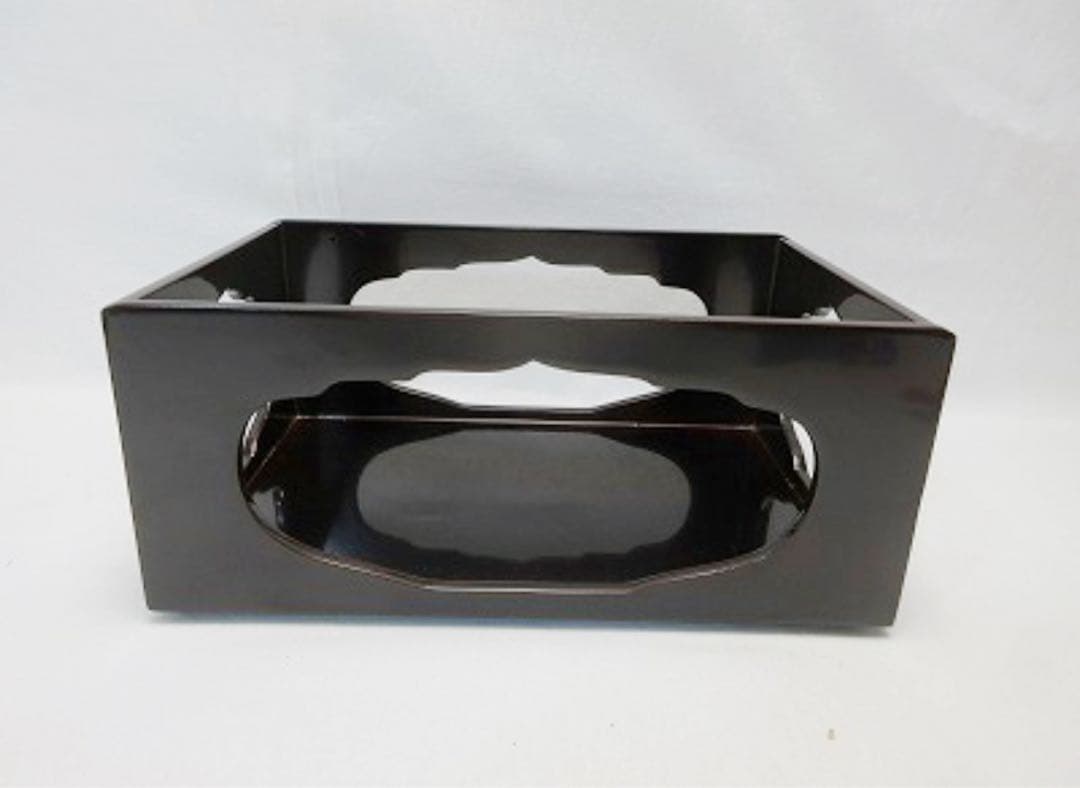 未使用 茶道具 木製溜塗 香狭間透 煙草盆 莨盆 玄々斎好写 喫煙具 漆工芸