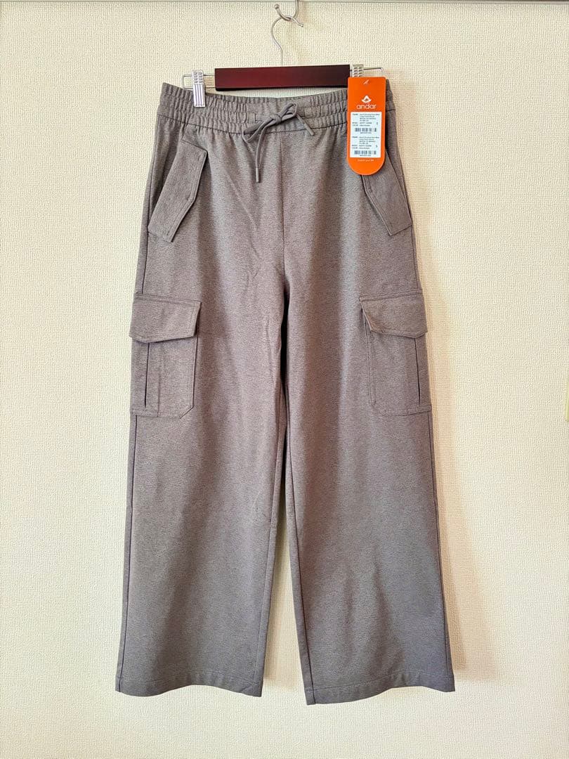 【週末限定値下げ中】andar 裏起毛セミワイドカーゴパンツ S