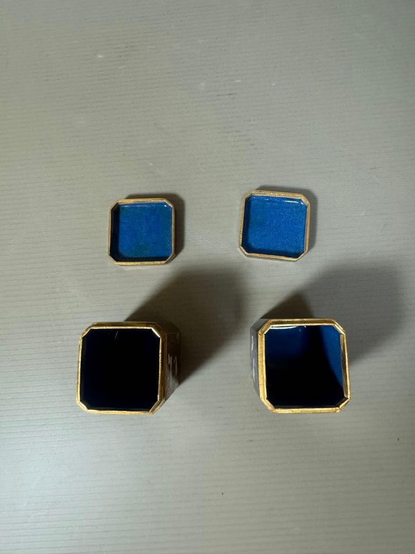 2161 七宝焼　景泰藍　鶴文　小物入れ　2客