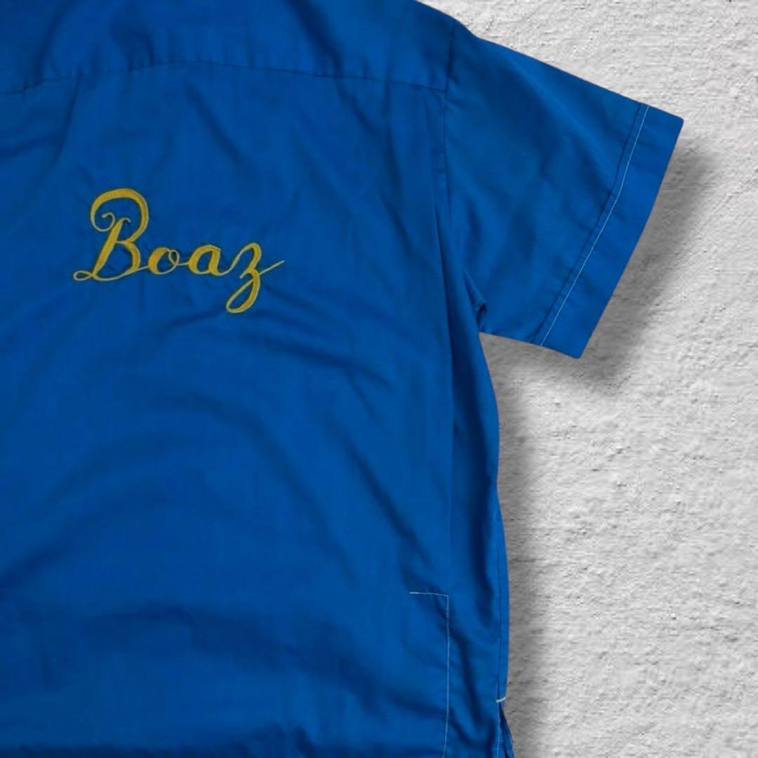 ヒルトンボーリングシャツ70s刺繍USA製チェーンステッチvintage古着