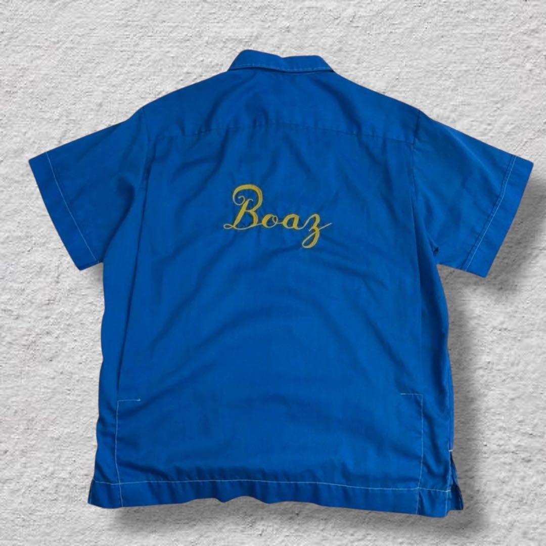 ヒルトンボーリングシャツ70s刺繍USA製チェーンステッチvintage古着