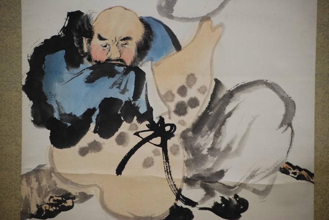 模写/黄慎/揚州八怪/達磨図/布袋屋掛軸HD-186