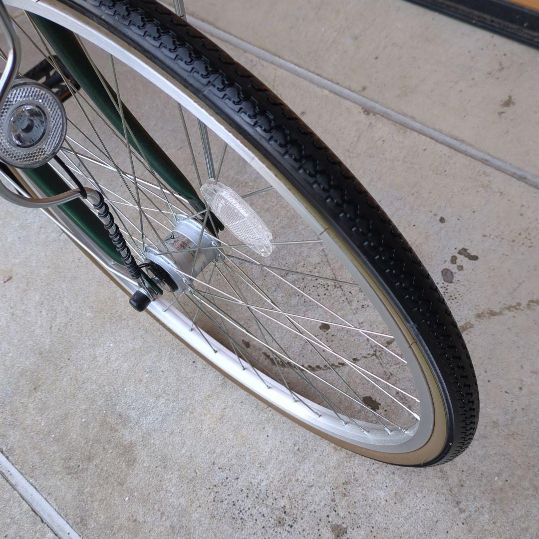 b*2様 シティサイクル 26インチ自転車 6段ギア、自動点灯LEDライト 直接