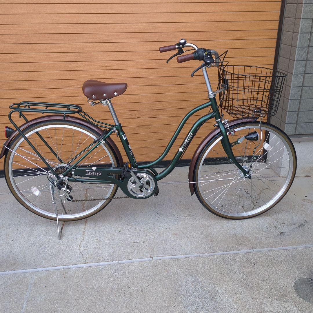 b*2様 シティサイクル 26インチ自転車 6段ギア、自動点灯LEDライト 直接