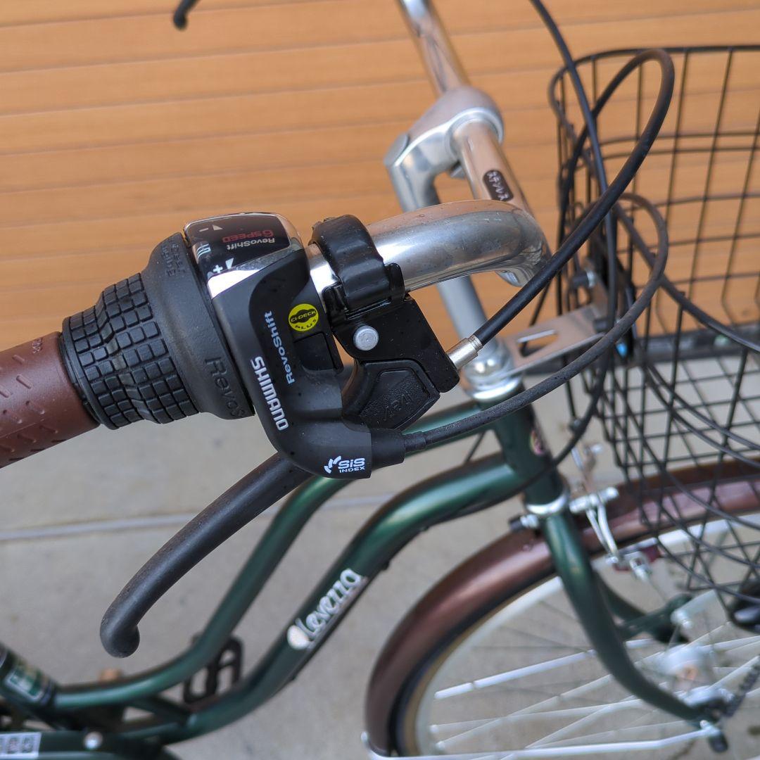 b*2様 シティサイクル 26インチ自転車 6段ギア、自動点灯LEDライト 直接