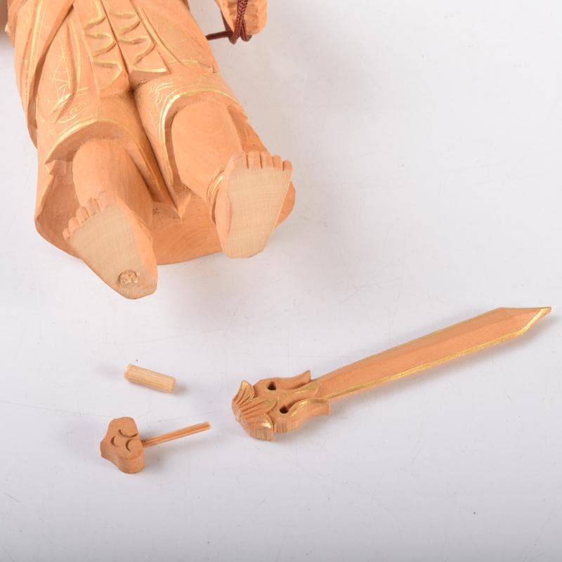 仏教美術　金彩柘植彫刻　不動明王像　仏像　置物　M　7074