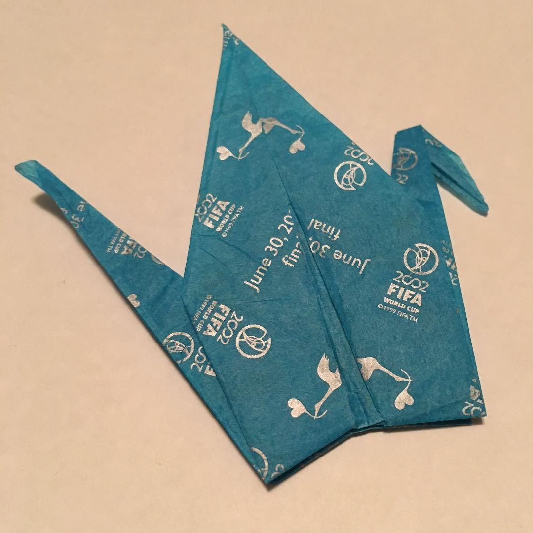 【レア物】2002 FIFA WORLD CUP：決勝戦で使用の折り鶴