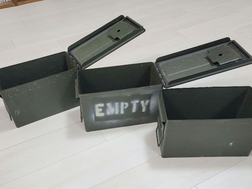 【20年モノ】アメリカ軍　アーモ缶　３個セット弾薬箱　米軍放出品　本物