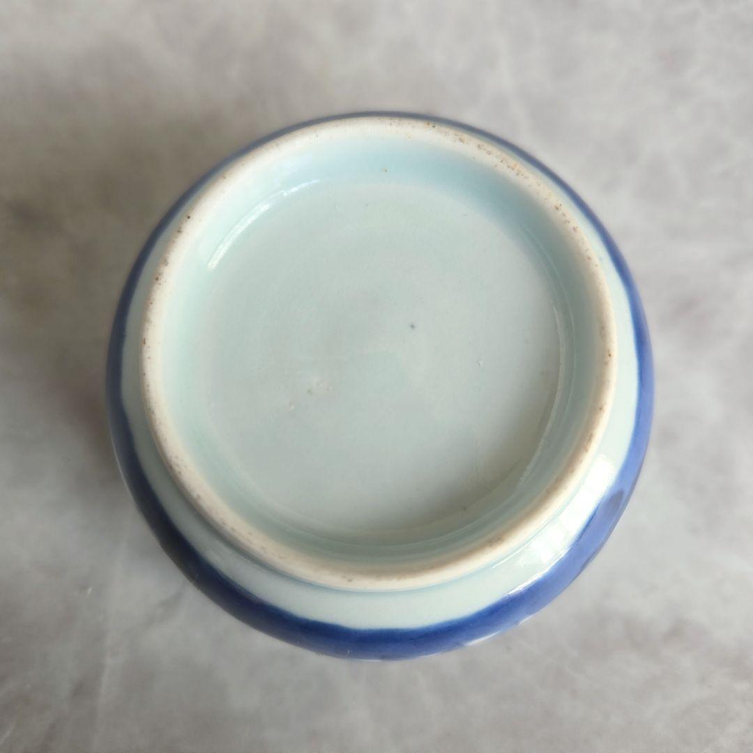 古伊万里　染付　向付　網手　菊花　蕎麦　猪口　江戸　骨董　金継ぎ　アンティーク